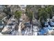 Aerial view of house in snowy neighborhood at 2505 Mellville Ave, Decatur, GA 30032