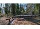 Firepit area with wooden benches in backyard at 2505 Mellville Ave, Decatur, GA 30032
