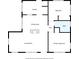 Floor plan displaying a living room, kitchen, dining area, and two bedrooms at 2505 Mellville Ave, Decatur, GA 30032