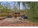 Stone patio with fire pit and seating area at 491 Monument Se Ave, Atlanta, GA 30316