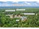 Fairburn, GA aerial view showcases home near New Manchester High School and Chattahoochee River, with surrounding trees at 4267 Matisse Ln, Fairburn, GA 30213