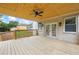 Covered porch with wood ceiling and brick exterior at 4267 Matisse Ln, Fairburn, GA 30213