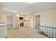 Kitchen with light wood cabinets, vinyl flooring, and microwave at 4745 Elam Forest Dr, Stone Mountain, GA 30083