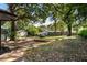 Large backyard with mature trees and a partially fenced area at 994 Byron Sw Dr, Atlanta, GA 30310