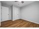 Spacious bedroom with wood-look floors and ceiling fan at 452 Lindsay Nw St, Atlanta, GA 30314
