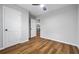 Bedroom with wood-look floors and view of kitchen at 452 Lindsay Nw St, Atlanta, GA 30314