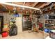 A look inside the storage shed revealing tools, shelves, and equipment at 105 Tranquillity Dr, Villa Rica, GA 30180