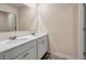 Double vanity bathroom with neutral colors at 1087 Shadow Glen Dr, Fairburn, GA 30213