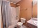 Bathroom with a shower/tub combo and vanity at 1734 Spring Hill Cv, Lithonia, GA 30058