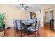 Dining area with hardwood floors and view of kitchen at 812 Bartow Ct, Riverdale, GA 30274