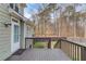 Backyard deck view showcasing a green, fenced-in yard and the home's back entrance at 1692 Branch Creek Cv, Lawrenceville, GA 30043