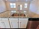 Kitchen island with granite countertop and double basin sink at 2452 Pearl Ridge Trce, Buford, GA 30519