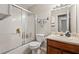 Bathroom with shower/tub combo and wood vanity at 366 Oak Harbor Trl, Marietta, GA 30066