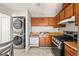 Kitchen with stainless steel appliances and wood cabinets at 366 Oak Harbor Trl, Marietta, GA 30066