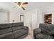 Living room with gray couches and access to kitchen at 366 Oak Harbor Trl, Marietta, GA 30066