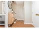 Clean basement hallway with stairs and extra storage at 12 Independence Nw Pl # 12, Atlanta, GA 30318