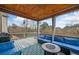 Covered deck with patio furniture and wooded views at 1690 Geranium Ln, Cumming, GA 30040