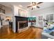 Bright Gathering room with fireplace and built-in shelving at 2057 Chambord Way, Snellville, GA 30078