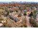 Aerial view showing townhome community near city skyline at 1418 Defoors Nw Dr, Atlanta, GA 30318