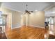 Open living space with hardwood floors and access to kitchen at 992 Pj East Rd, Covington, GA 30014
