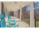 Spacious covered porch with rocking chairs and a view of the backyard at 4320 Chapel Hill Farms Dr, Douglasville, GA 30135