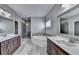 Large bathroom boasts double vanity, soaking tub, and walk-in shower at 490 La Perla Dr, Sugar Hill, GA 30518