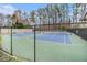 Community tennis court with green and blue surface surrounded by trees at 2002 Country Se Dr, Smyrna, GA 30080