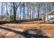 Backyard with wooded backdrop and privacy fence at 3276 Rollingbrook Way, Duluth, GA 30096