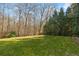 Spacious backyard with a grassy area and tree-lined perimeter at 1263 Irwin Lake Way, Marietta, GA 30064