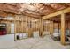 Unfinished basement with framing, electrical, and plumbing at 1263 Irwin Lake Way, Marietta, GA 30064