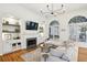 Spacious living room with fireplace and built-in shelving at 1263 Irwin Lake Way, Marietta, GA 30064