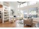 Bright living room with hardwood floors, built-ins and access to patio at 2107 Abner Nw Pl, Atlanta, GA 30318