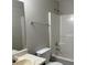 Clean bathroom with a shower/tub combo and a vanity sink at 5863 Seabright Ln, Atlanta, GA 30349