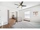 Bedroom with a view into another room through sliding barn doors at 2715 County Line Nw Rd, Acworth, GA 30101