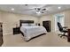 Spacious basement bedroom with king-size bed and en-suite bathroom at 1422 Hillside Dr, Grayson, GA 30017