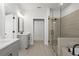 Spa-like bathroom with double vanity and large shower at 148 Birch Tree Way, Cumming, GA 30040