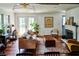Bright and airy living room featuring hardwood floors, fireplace, and comfortable seating at 10975 Hutcheson Ferry Rd, Chattahoochee Hills, GA 30268