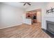 Spacious living area with hardwood floors and kitchen access at 822 Northam Ln, Atlanta, GA 30342