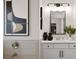 Modern bathroom with vanity, mirror, and stylish decor at 7175 Linden Dr, South Fulton, GA 30349