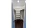 Walk-in closet features custom ladder with built in shelving and hardwood floors at 1938 Highway 212 Sw, Conyers, GA 30094