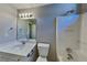 Clean bathroom with tub, shower, and vanity at 1019 Braelin Ct, Woodstock, GA 30189