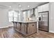 Modern kitchen with two-toned cabinetry, granite island, and stainless steel appliances at 2071 Glenview Park Cir, Duluth, GA 30097