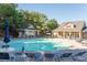 Resort-style pool with ample lounge seating, clubhouse, and cabana for relaxing and entertaining outdoors at 4116 Mars Bay # 27, Acworth, GA 30101