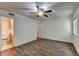 Bright bedroom with en-suite bathroom and ceiling fan at 574 Northridge Crossing Dr, Sandy Springs, GA 30350