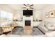 Spacious living room with a fireplace and built-in shelving at 830 Corsiglia, Marietta, GA 30060