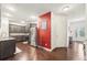 Modern kitchen with stainless steel appliances and dark wood cabinets at 102 Freedom Dr, Acworth, GA 30102