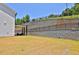 Large backyard with retaining wall and privacy fence at 399 Tillman Pass, Woodstock, GA 30188