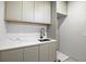 Laundry room with quartz countertop and modern cabinets at 5180 Howard Rd, Cumming, GA 30040