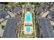 Aerial view of community pool and surrounding townhouses at 6770 Cadence Blvd, Atlanta, GA 30328