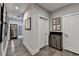 Modern hallway with hardwood floors and a neutral color palette at 6770 Cadence Blvd, Atlanta, GA 30328